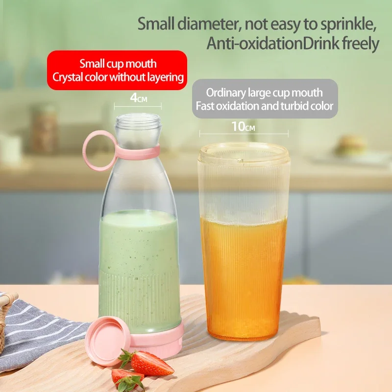 Copo espremedor elétrico portátil 6 lâminas usb milkshake liquidificador mini misturador de leite de frutas suco fresco garrafa esportiva para em movimento