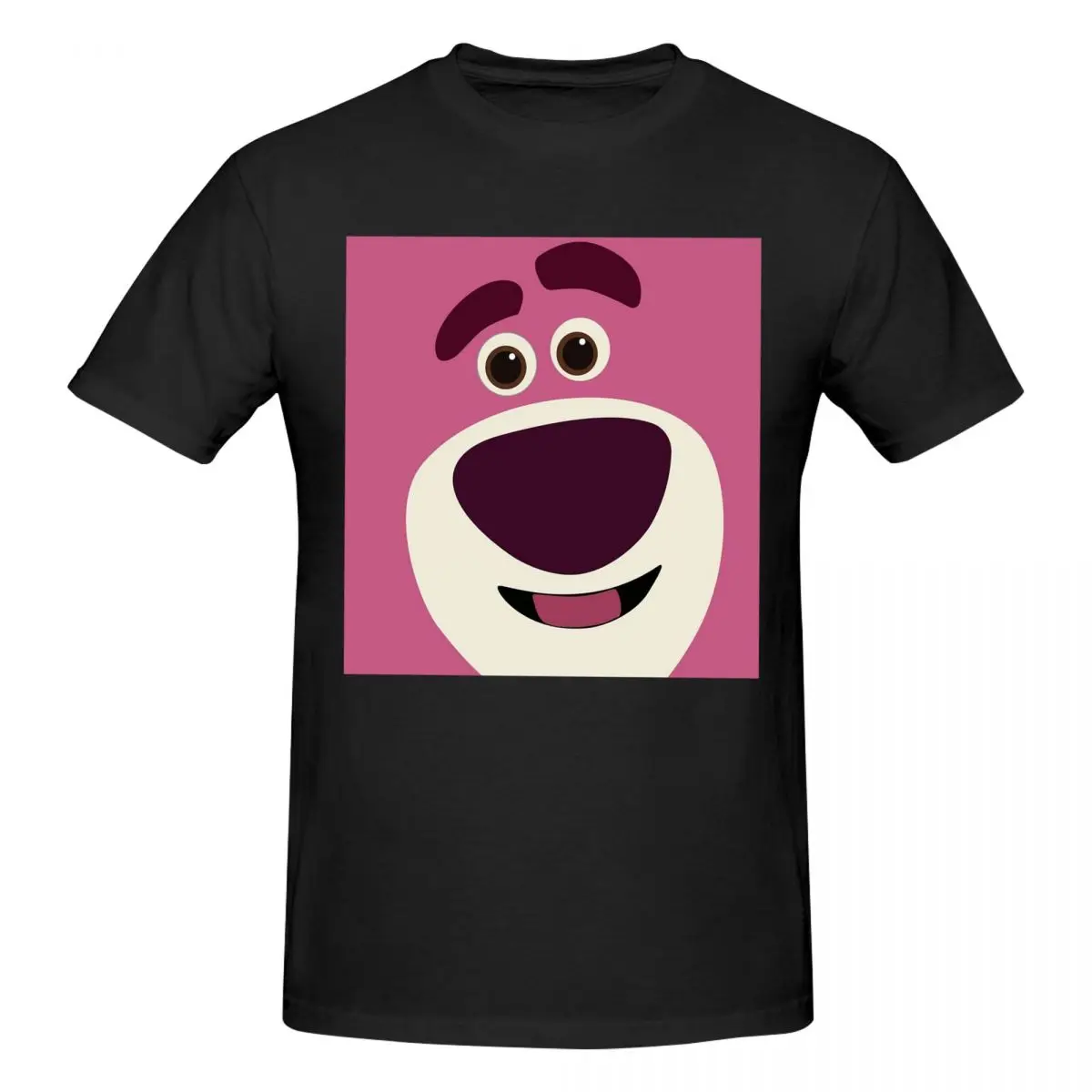 Lotso Huggin-Strawberry Bear T-Shirt for Men Cotton Oversized T Shirts Men's Tees Short O-Neck Summer Clothes Tops S-6XL