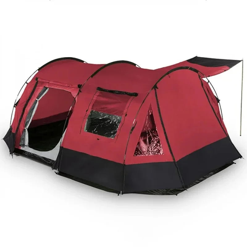 4 Person Family Tunnel Camping Tent, Large Outdoor Hiking Waterproof Shelter