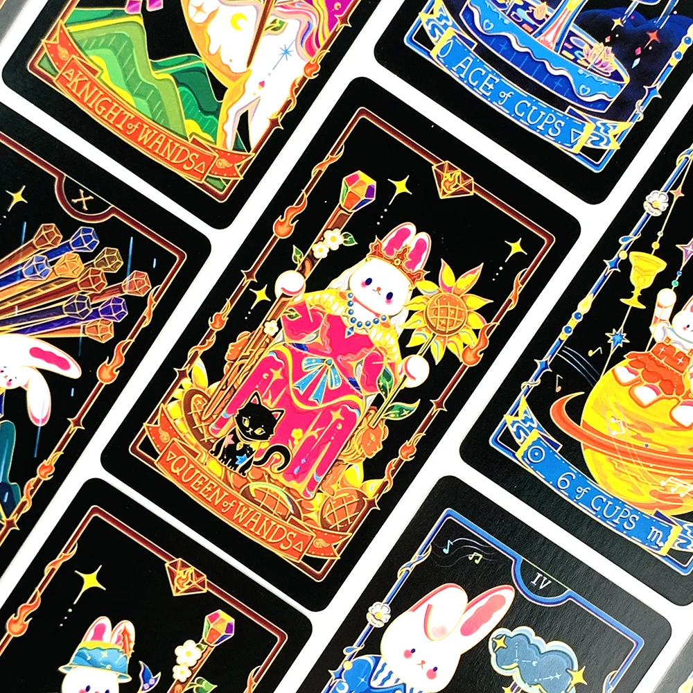 New Tarot Deck 78pcs Cute Rabbit-themed Tarot Cards,Meditation & Divination & Collection Cards,Halloween and Christmas Gifts