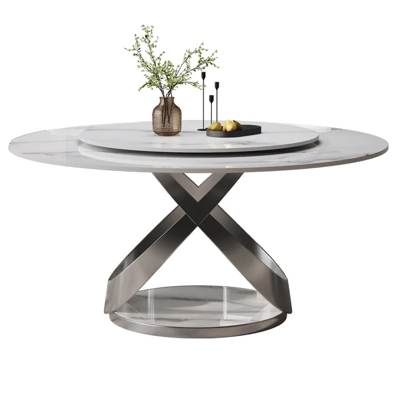

Italian minimalist wind stone dining table and chair combination, household small apartment