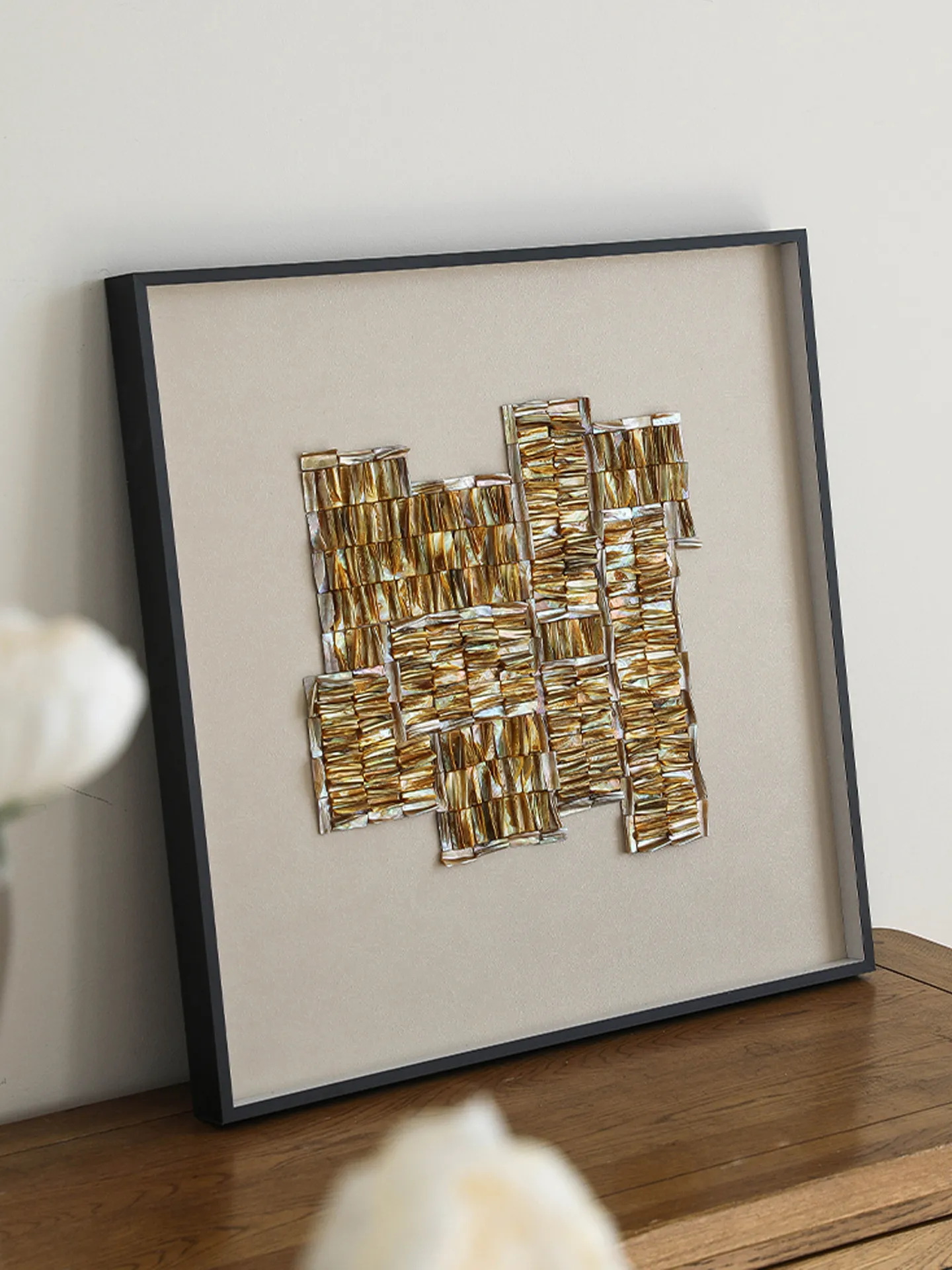 Wabi‑Sabi 3D Shell Wall Decor, Handmade Mother‑of‑Pearl Textured Wall Art, Unique Living Room Accent Piece