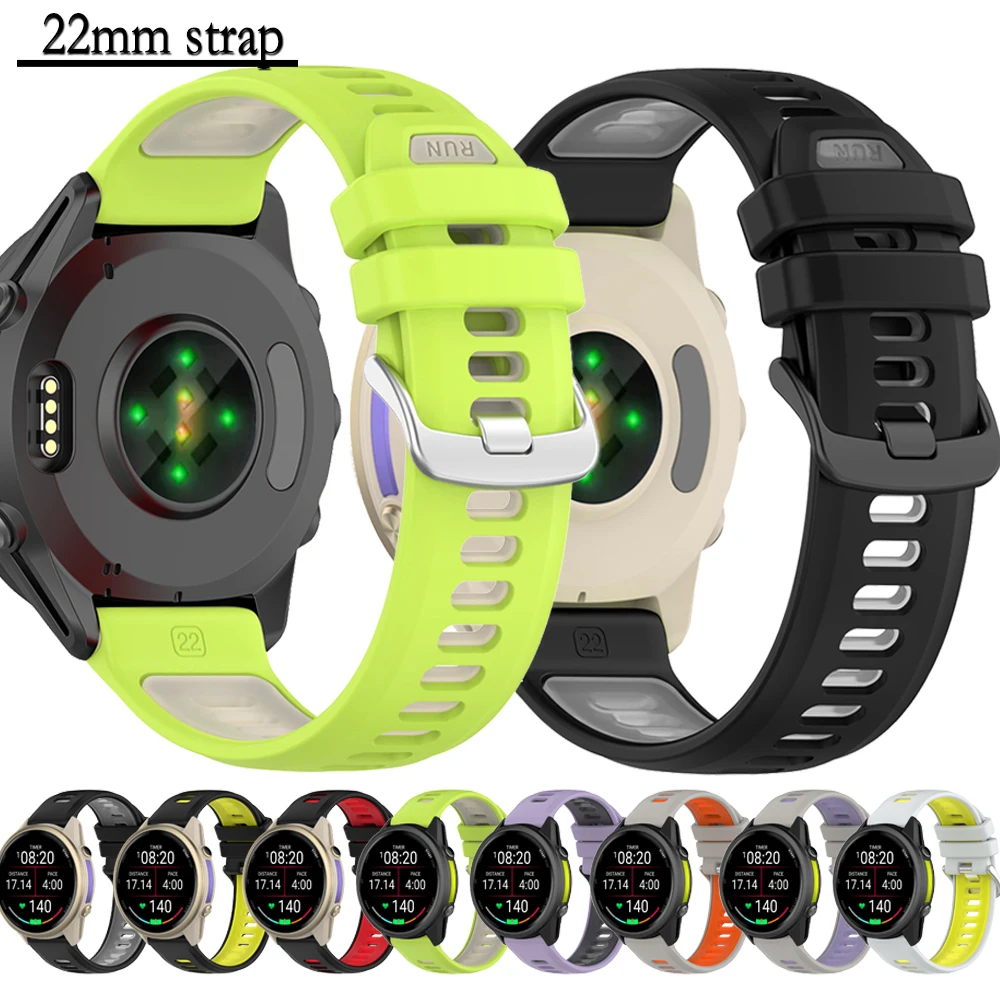 

For Garmin Forerunner 970/965/955/945/935 | Forerunner 570 47mm Silicone Watch Strap Silicone Watchband Double Colors Wristband