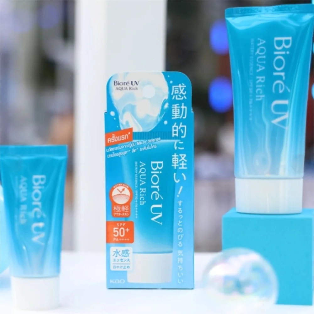 Japan Brand Sunscreen Isolation Lotion Biore UV Aqua Rich Watery Gel SPF50+ PA++++ Face Body UV Screen Strong Protection Serum