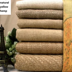 150cm Wide Sack Cloth Natural Jute Rough Hemp Fabric Photography Background DIY Handmade Tea Table Decoration Wall Burlap Fabric
