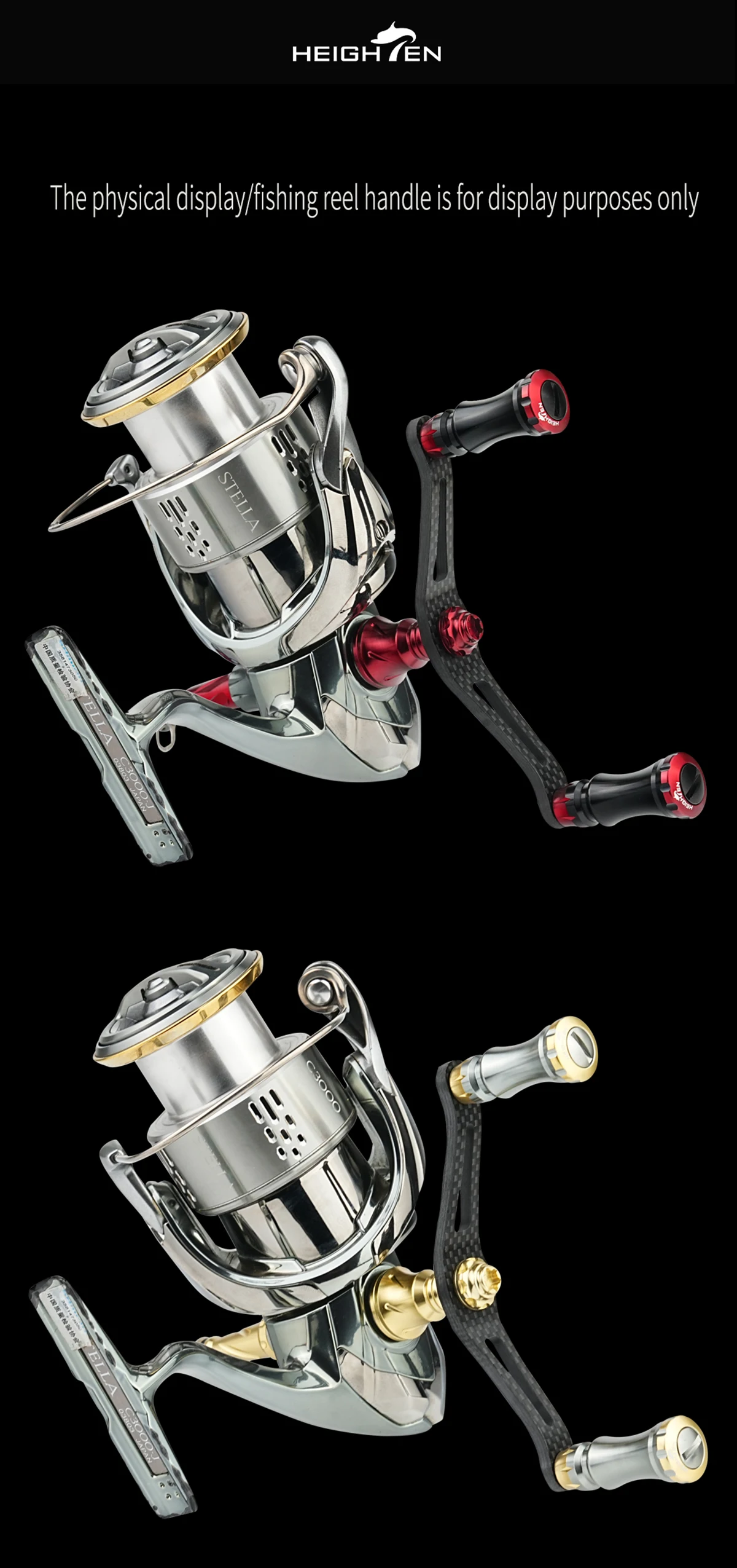 HEIGHTEN Spinning Carbon Reel Griff 90mm für Shimano Daiwa – Detail 12