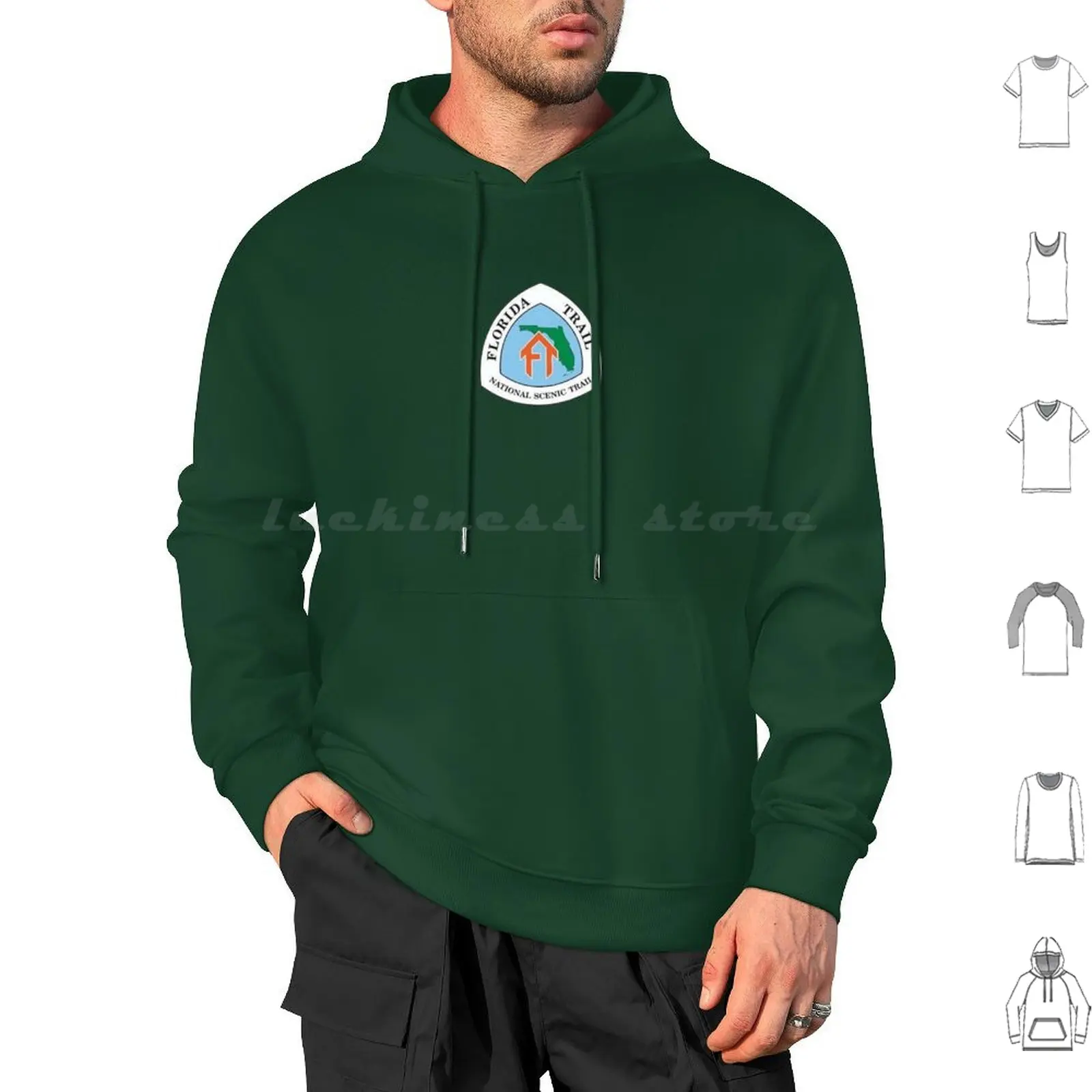 

Florida Trail Hoodie cotton Long Sleeve Trail Historic Trail Wagon Covered Wagon West Wild West Road Sign Trail Sign