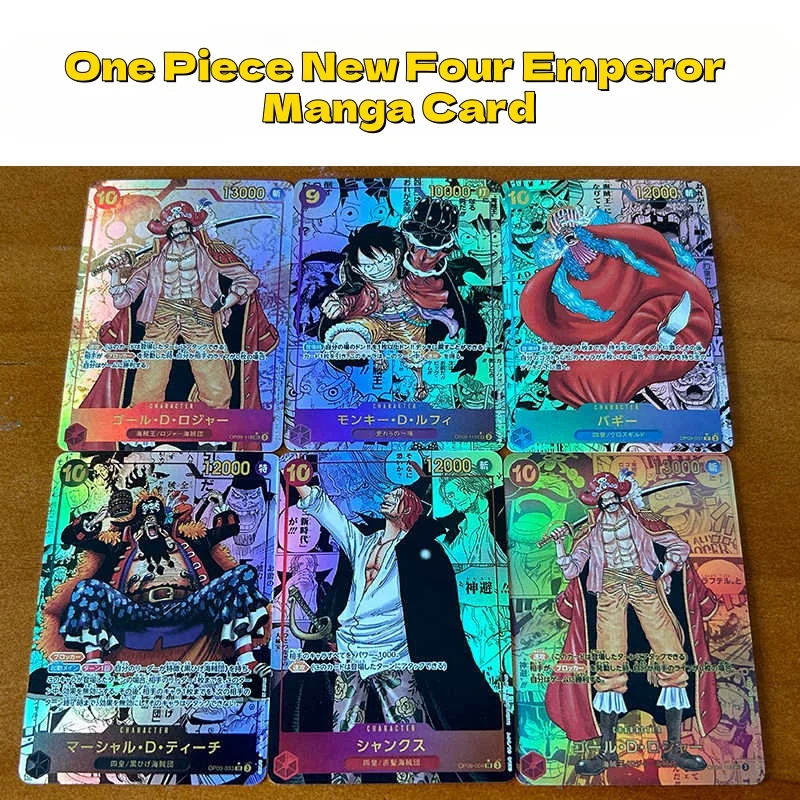 Anime One Piece Opcg New Emperor Op09 08 Manga Luffy Shanks Buggy Teach Roger Replica Japanese Game Anime Collection Cards Gifts