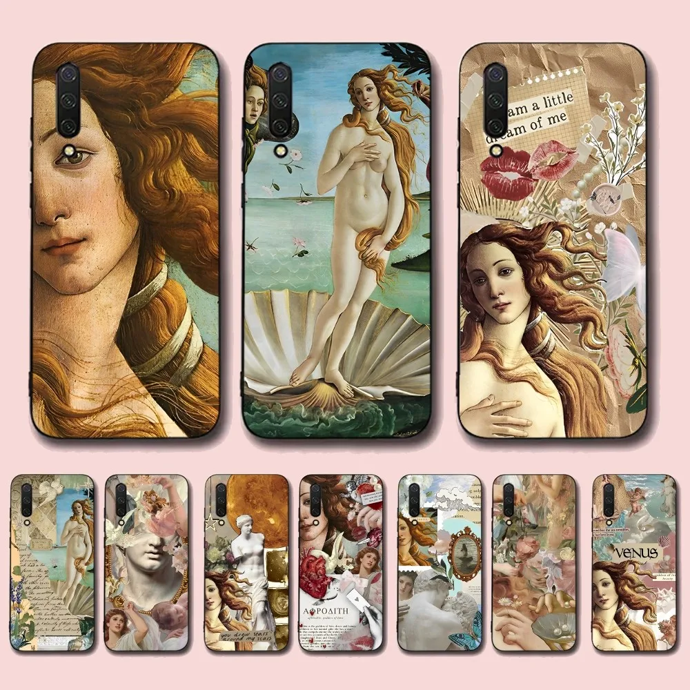 Art Paintings The Birth Of Venus Phone Case For Xiaomi Mi 5X 8 9 10 11 12 lite pro 10T PocoX3pro PocoM3 Note 10 pro lite