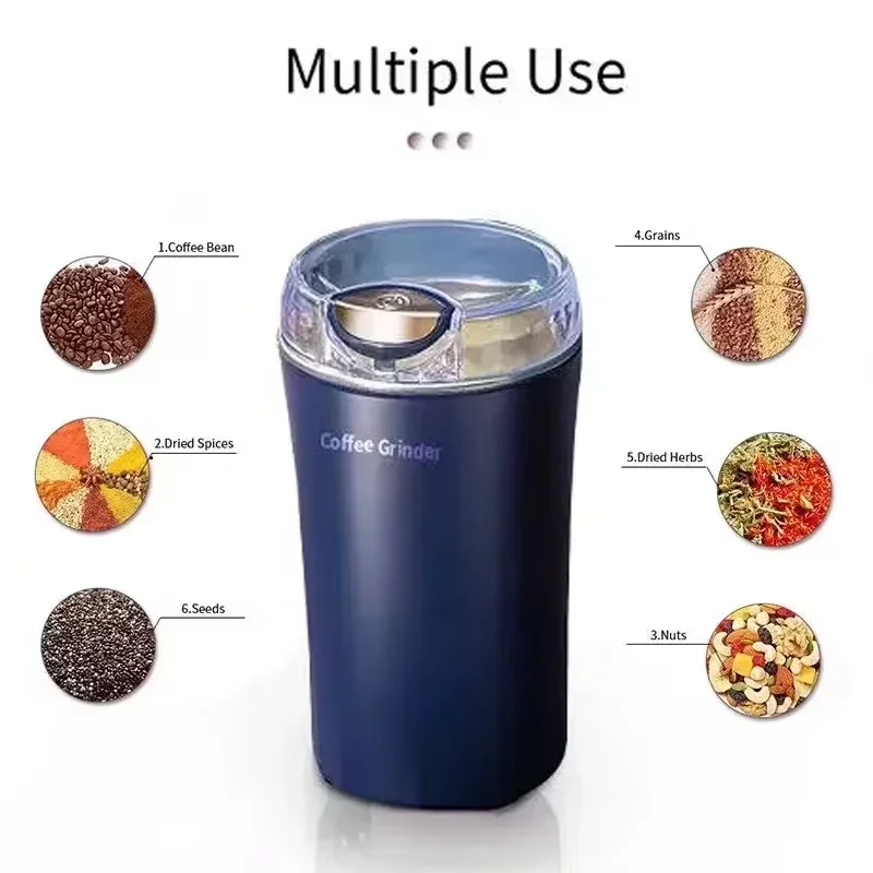 Coffee Bean Grinder Electric Kitchen Cereal Chopper New Gift 8 Blade Coffee Grinder Portable Baby Food Maker Washable Blender