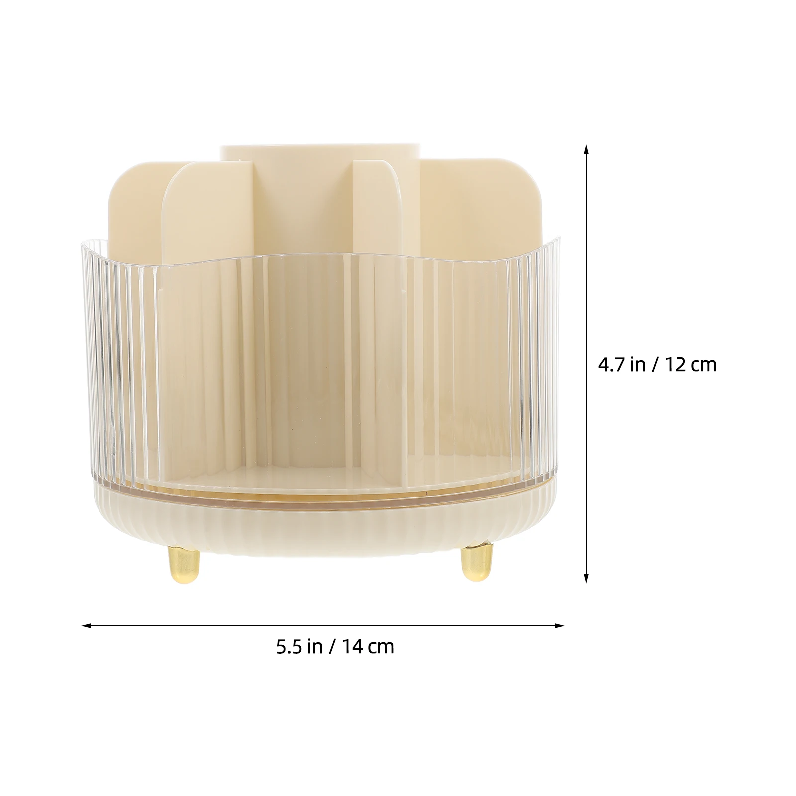 

Compact Makeup Brush Holder Organizer Vanity Storage Rotating Brush Cup For Bathroom Countertop Decorative Pen