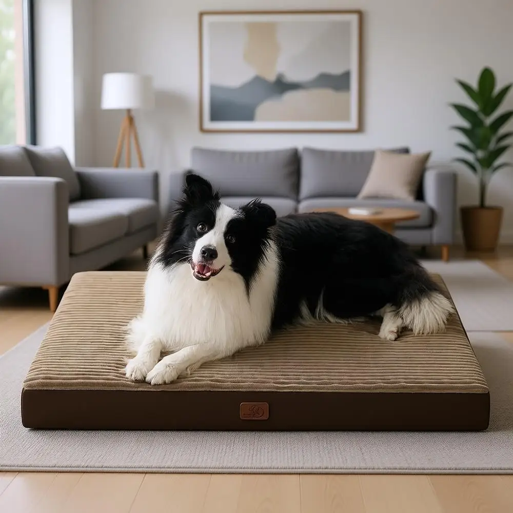 

Большая ортопедическая лежанка для животных со съемным моющимся чехлом, подходит для питомцев весом до 80 фунтов, 41x27x3.3