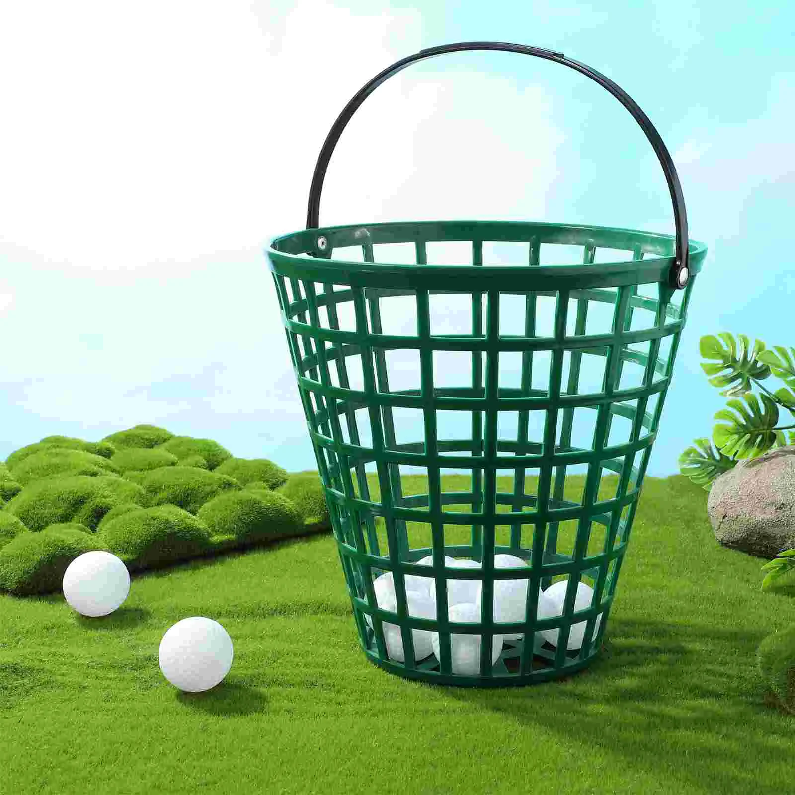 Range Buckets Ball Basket Carrying Storage Bins Accessories Golfball Hoop Man with Lid