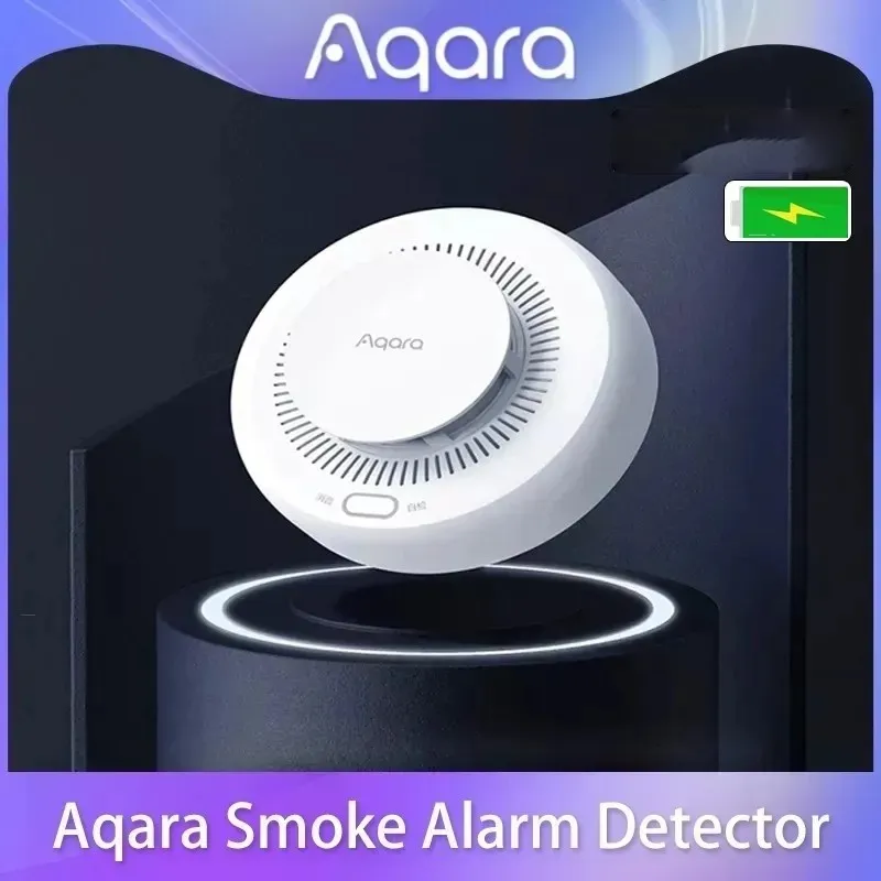 Aqara-Sensor Detector de humo, Monitor de alarma de incendio Zigbee 3,0, alerta de sonido, trabajo de seguridad para el hogar con aplicación Xiaomi Mijia Home Homekit