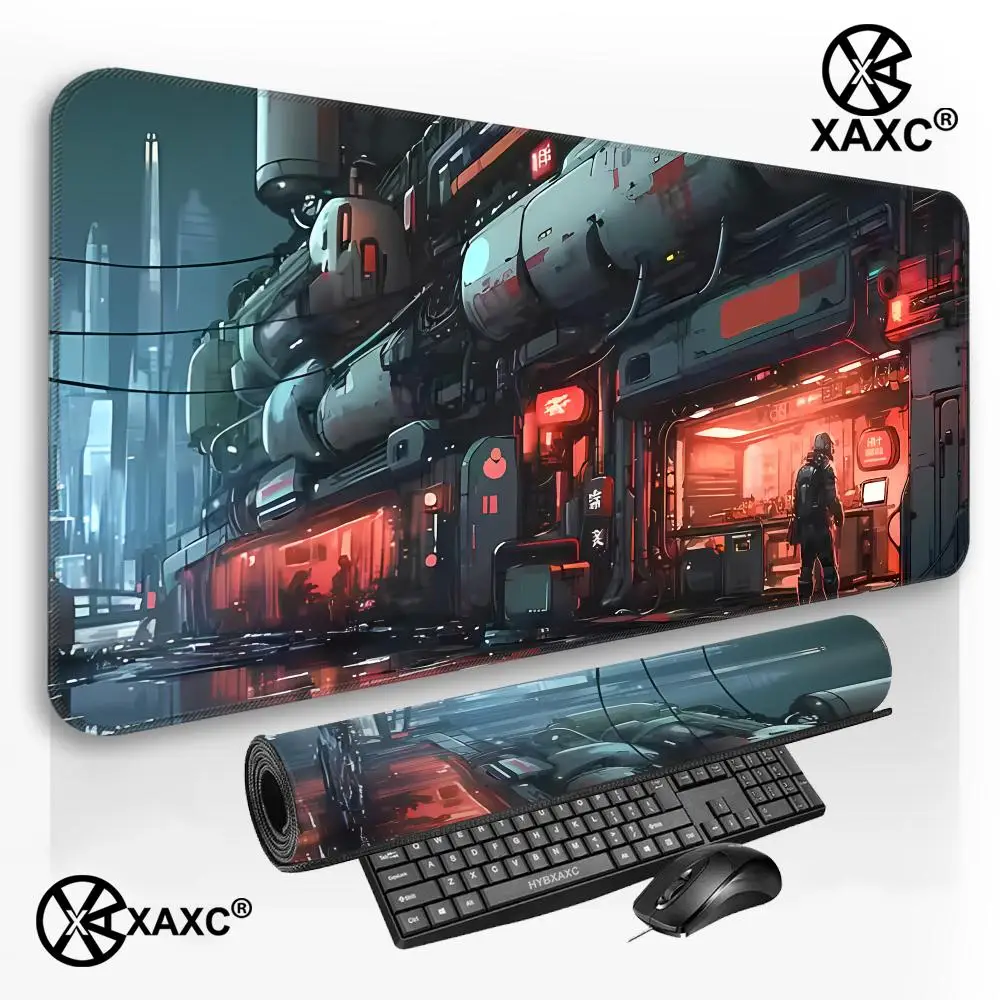 Anime Science Fiction Factory Mouse Pad Large Keyboard Mouse Desk Pad XXL Non-Slip Rubber Gaming Mouse Pad Laptop Carpet XAXC