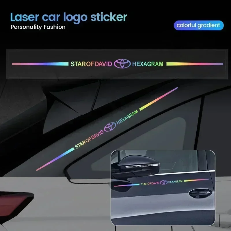 ملصقات شعار ليزر عاكسة للسيارة لتويوتا كورولا كامري rav4 يارس هايلكس بريوس أفينسيس أوريس برادو فيرسو اكسسوارات السيارات