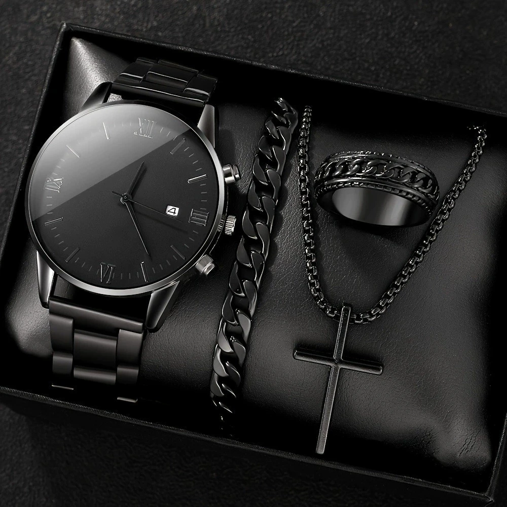 

New Hot Watches Fashion Men Stainless Steel Watch Luxury Calendar Quartz Wristwatch Business Watches Man Clock Relogio Masculin