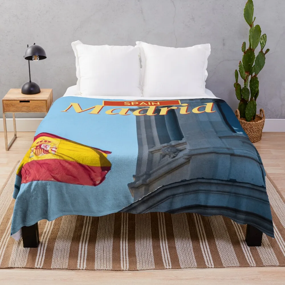 

Madrid Spain Throw Blanket Summer Beddings warm winter Luxury Throw Blankets