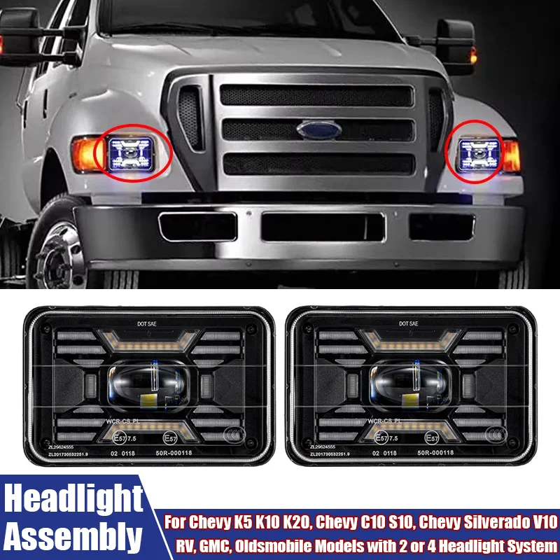 Led Headlight High/Low Beam Turn Signal Light 6000K LED Daytime Running Light For Chevrolet, RV, GMC, Oldsmobile Most Vehicles