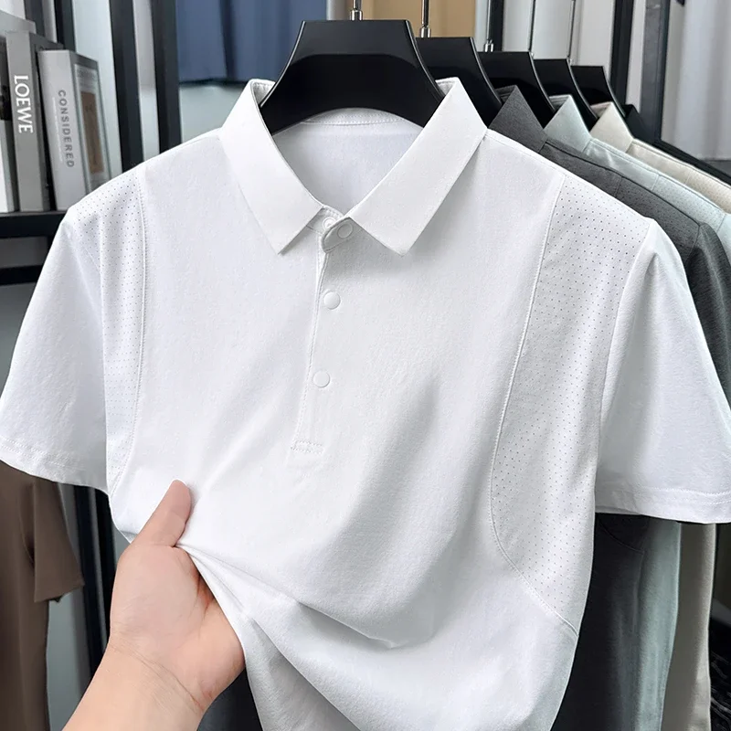 2026 New Men's Polo Shirt Quick Dry Breathable Fabric Short Sleeve Top For Office And Outdoor Activities