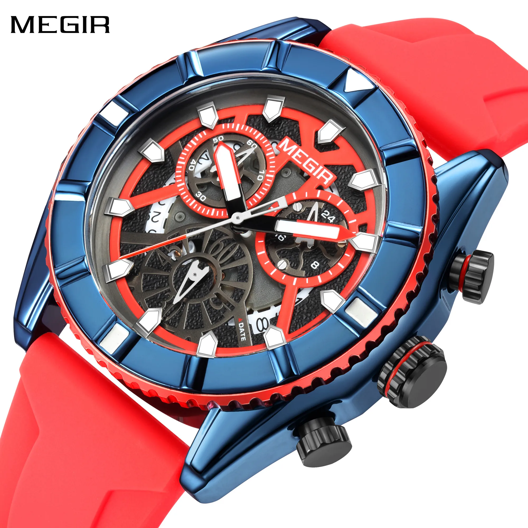 

MEGIR Men Watches Brand Luxury Sport Watch Quartz Clock Waterproof Luminous Chronograph Man Wristwatch Reloj Hombre 2209