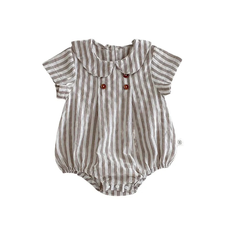 2024 Summer Bodysuit for newborn Peter pan Collar Bodysuit Cute Jumpsuit Toddler Baby girl clothes