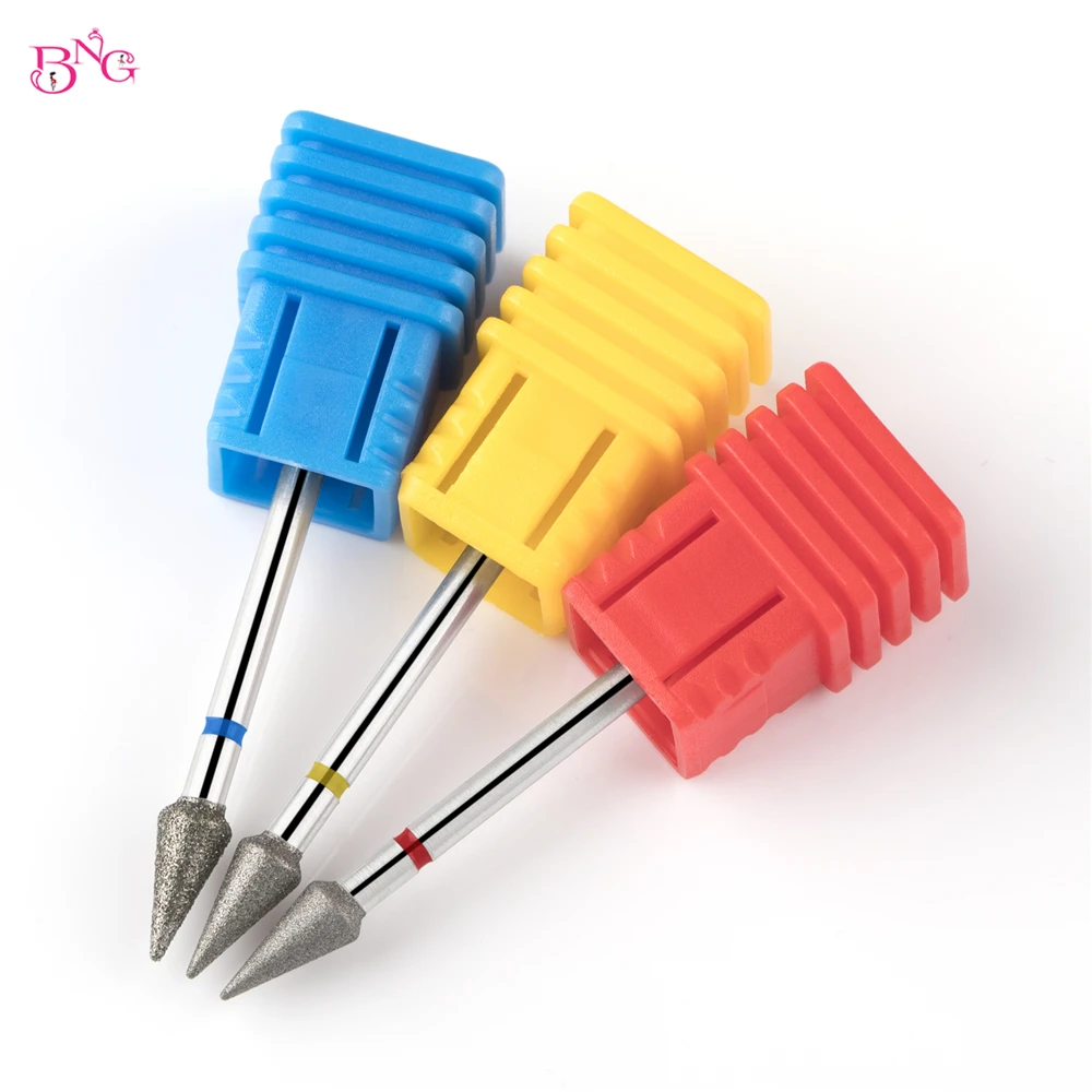 BNG Small Triangle Diamond Nail Drill bits Dead Skin Remove Manicure Drill Bits E-file Cuticle Nail Polishing Tools Nail Prepare