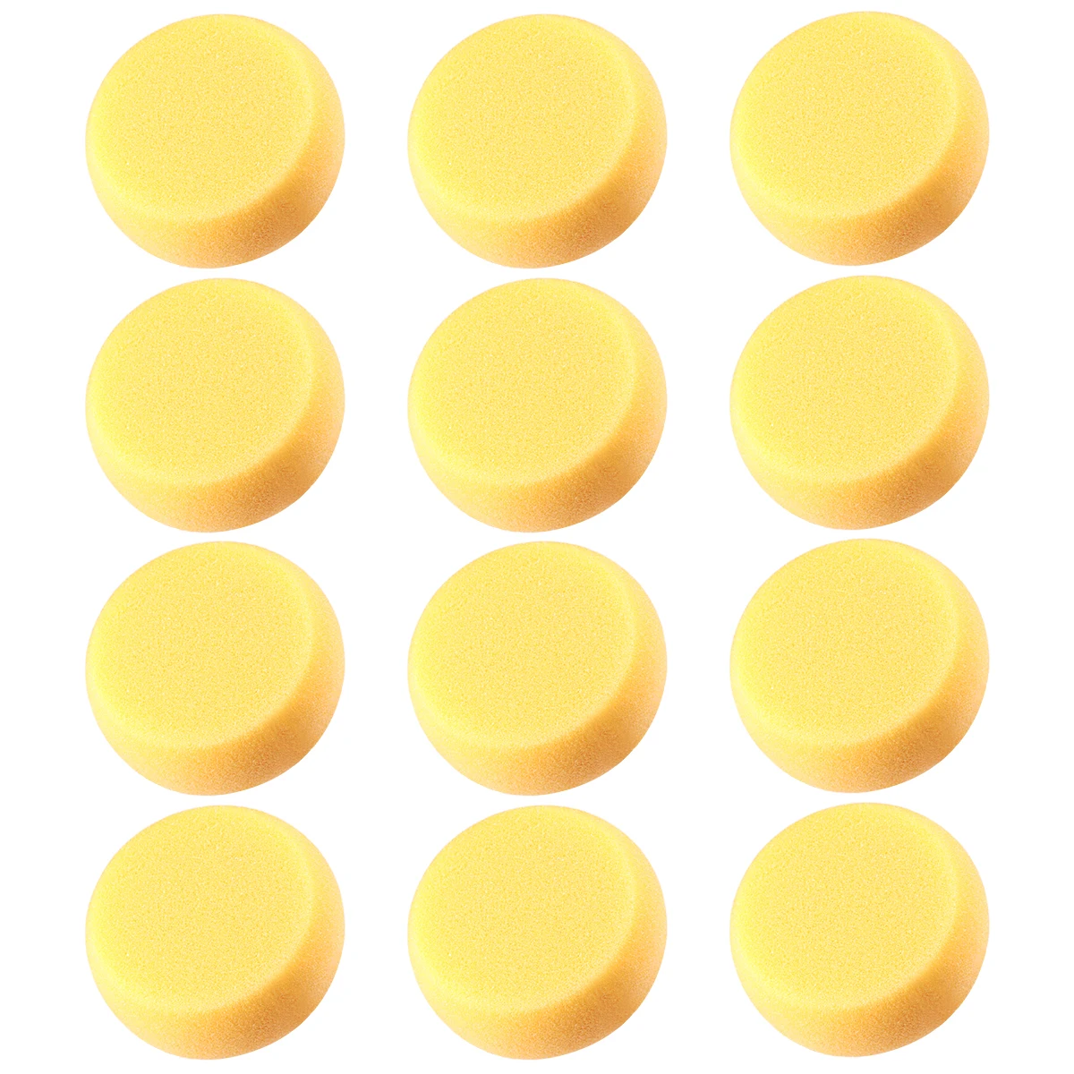 

12pcs Yellow Sponge Round Sponges Soft Absorbent Non Deform Easy Hold Long Lasting Compressed Expand Exposure Painting