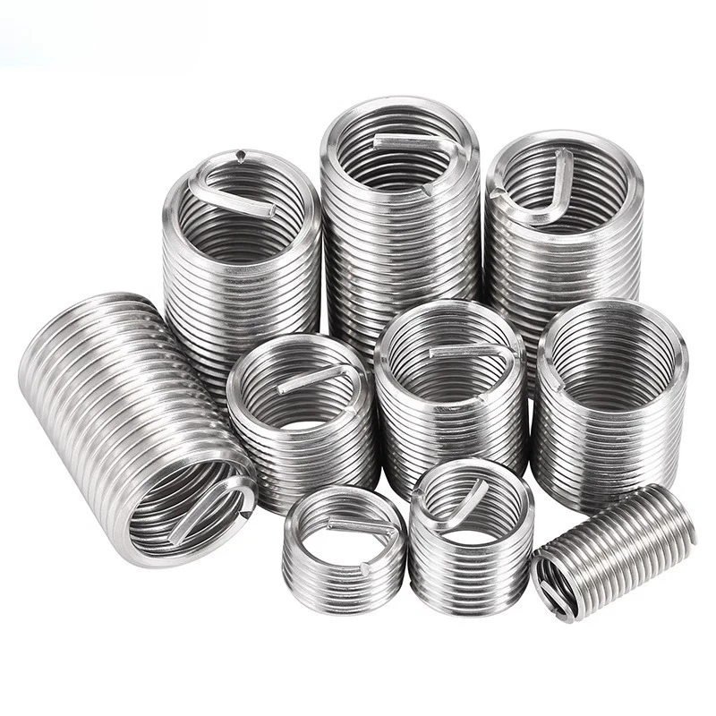 60Pcs Wire Thread Insert M3 M4 M5 M6 M8 M10 M12 Fastening Thread Insert Stainless Steel Spiral Wire Screw Sleeve Wear Repair Kit