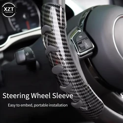 Universal Car Steering Wheel Handle Cover Carbon Fiber Anti-slip Cover Peach Wood Grain Steering Wheel Cover Car Accessories