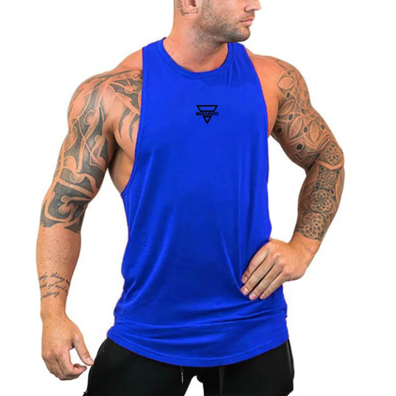 Vest Mens Cotton Breathable Sweat Absorbent Loose Fit Summer Gym Workout Muscle building Fitness Weightlifting Training Tank Top