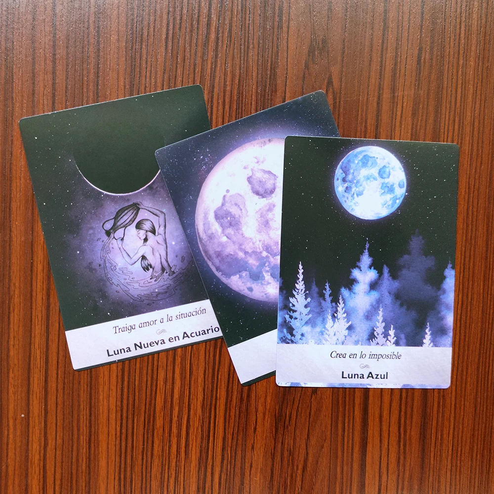 Spanish La Lunología Oracle Cards: A 44-Card Deck Keywords Oracle Cards