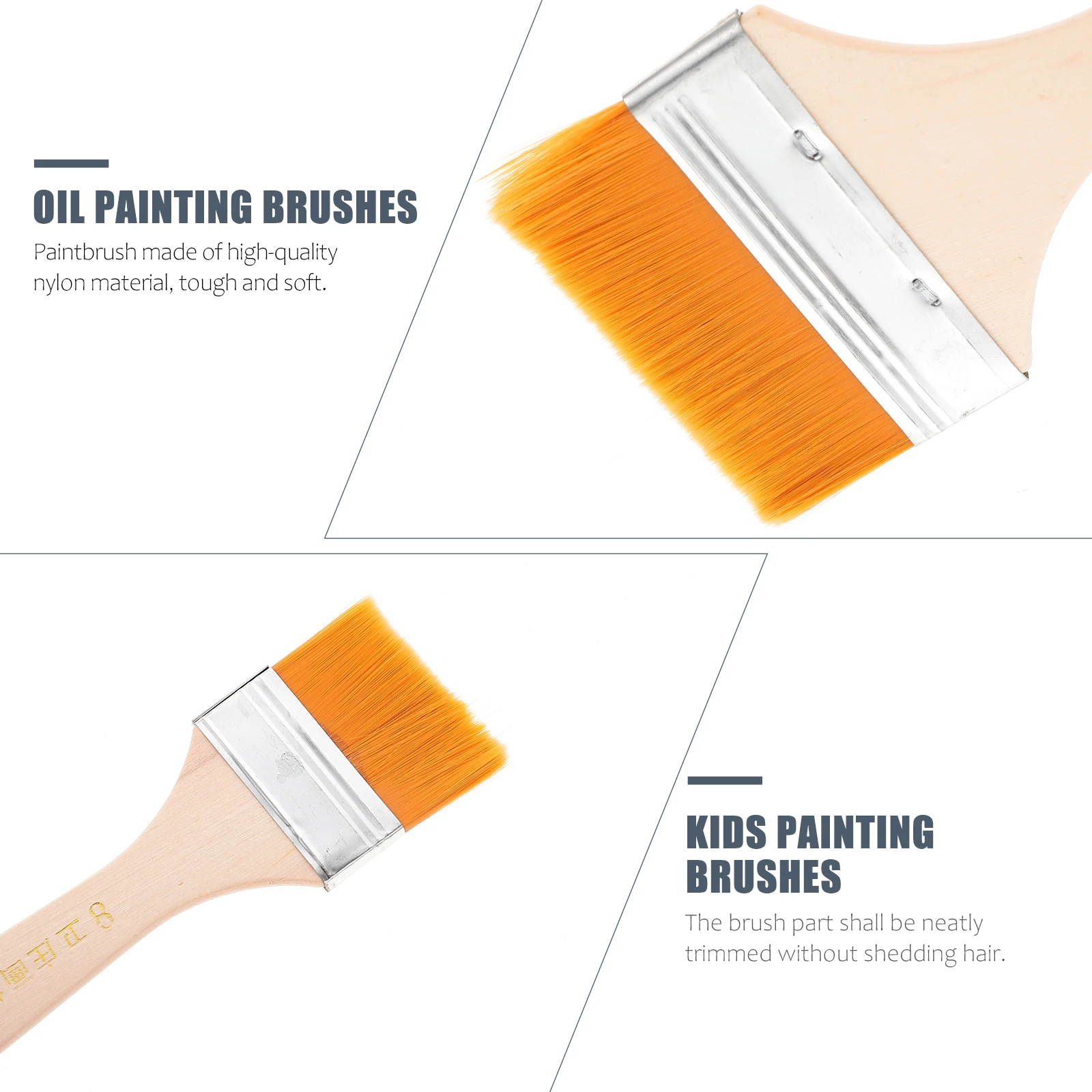 

12 Pcs High Quality Nylon Oil Painting Brush Student Brushes s Wooden for