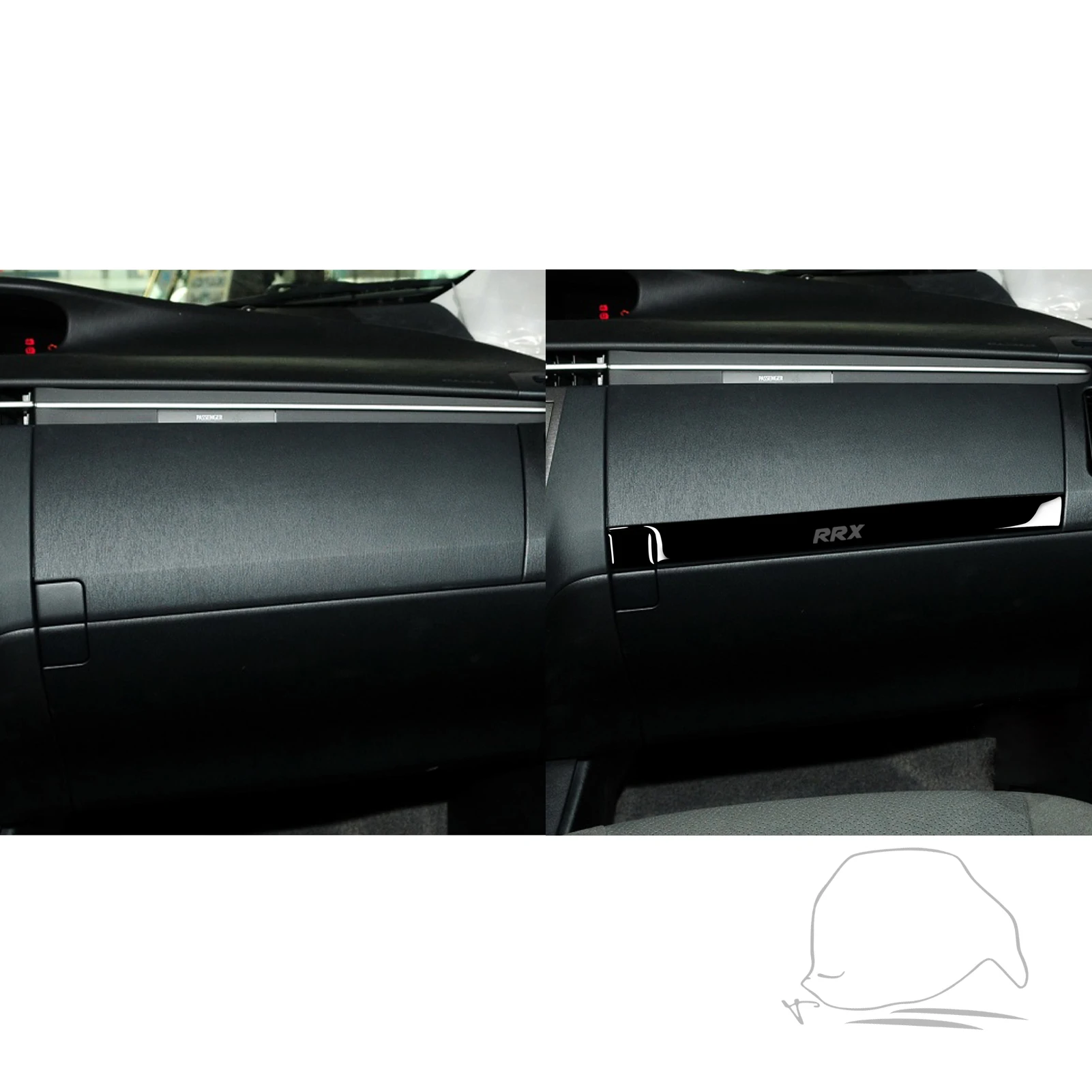 Per Toyota Prius 2012 2013 2014 2015 Accessori Auto Pianoforte Nero Copilota Cruscotto Pannello Trim Interno Adesivo Modifica