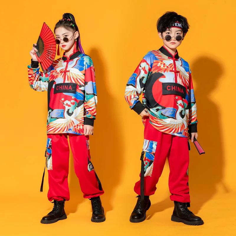 

Chinese Dragon Style Kpop HipHop Dance Costume Jazz Street Tailing Dance Wear Costume Catwalk Dancer Stage Performance