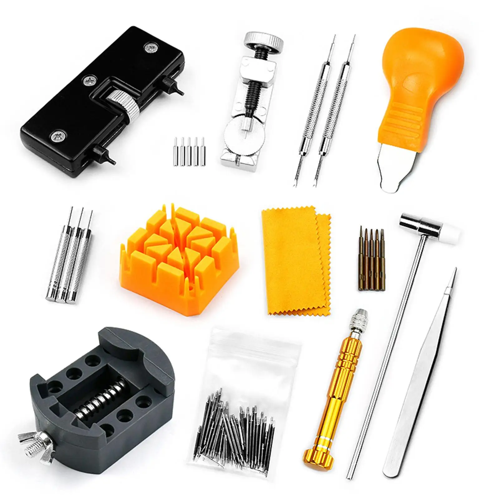 Professional Watch Repair Tool Kit 132 Piece Case Opener Spring Bar Link Pin Remover Tweezers for Strap Adjustment