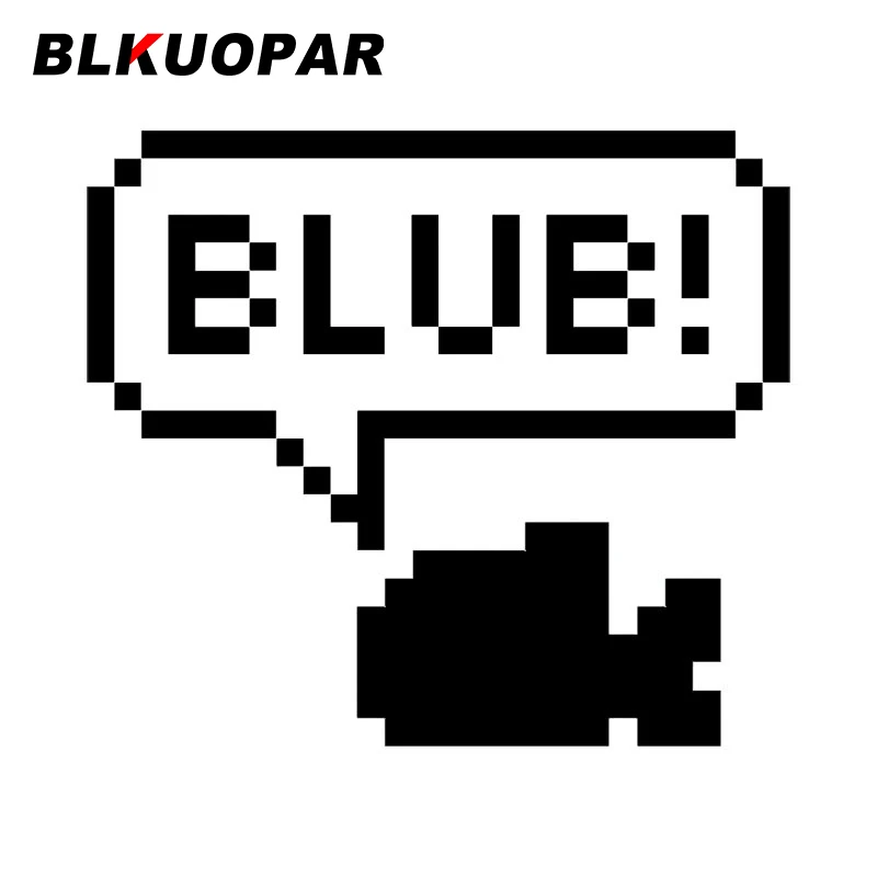 

BLKUOPAR Pixel Cute Fish Says Blub 8 Bitvector Car Sticker Waterproof Vinyl Decals Creative Air Conditioner Trunk Car Label