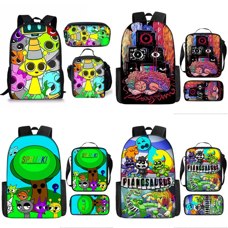 

Discount Backpack Italian Brainrot backpack Sprunki School Bag Sahur Lunch Bag Penbag Sprunki Pencial Case Lunchbag For Students