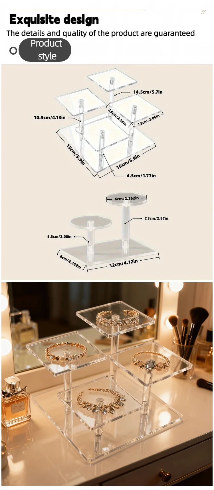 1 PC 2/4 Köpfe Acryl-Displayständer, verwendet zum Platzieren von Schmuck, Sammlerstücken, multifunktionaler Displayständer für Zubehör – Detail 5