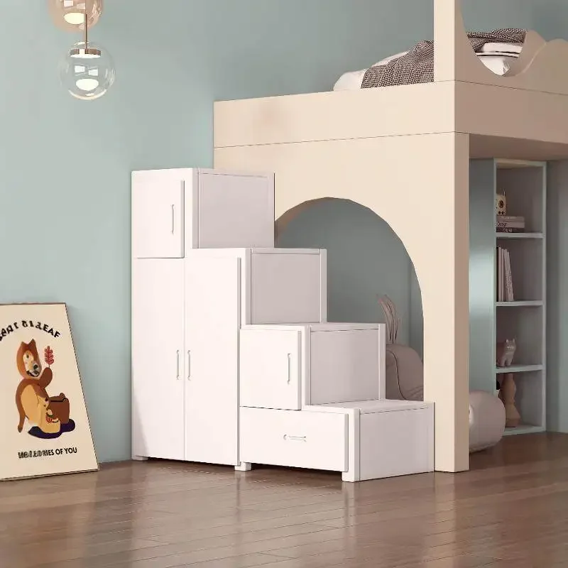 Solid wood upper and lower beds are sold separately, mother and child beds, stairs, multi-functional ladder, step cabinet