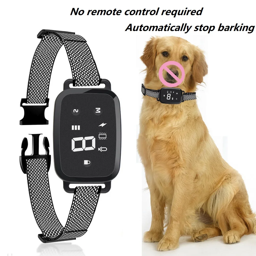 

New Pet Dog Anti Barking Auto Control Collar Rechargeable Shock Effective Stop Barking Dog Waterproof Training No Bark Collar