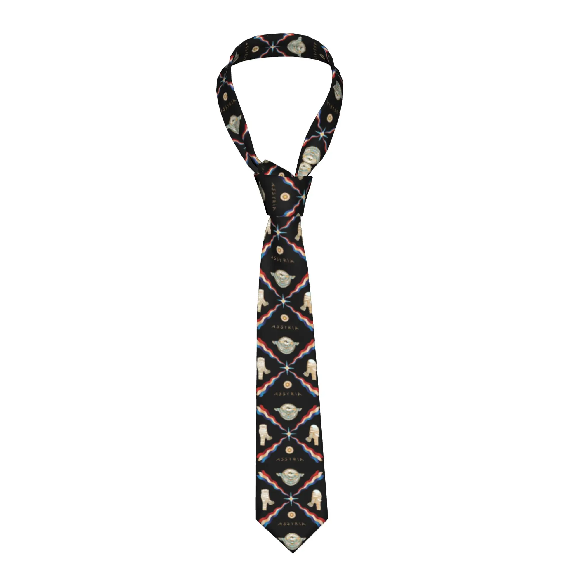 Assyrian Ashuraya Flag Assyria Empire Ator  Neck Ties Men Formal  Silk Office Necktie