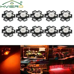 10X 20mm 3V 1W 3W High Power Chip Light Bead White Red Blue Green Led Beads Emitter LED Bulb Diodes Lamp with Star Min Heatsink