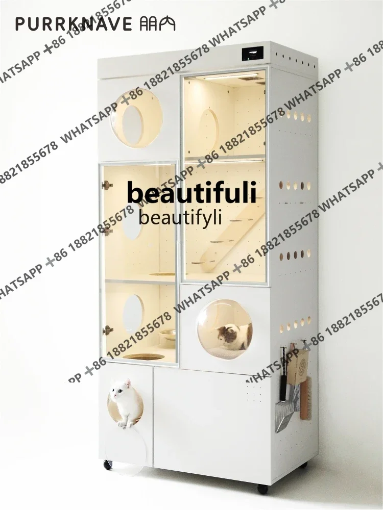Intelligent Constant Temperature Villa Sand Basin Luxury Cat House Cabinet Villa Cat Cage