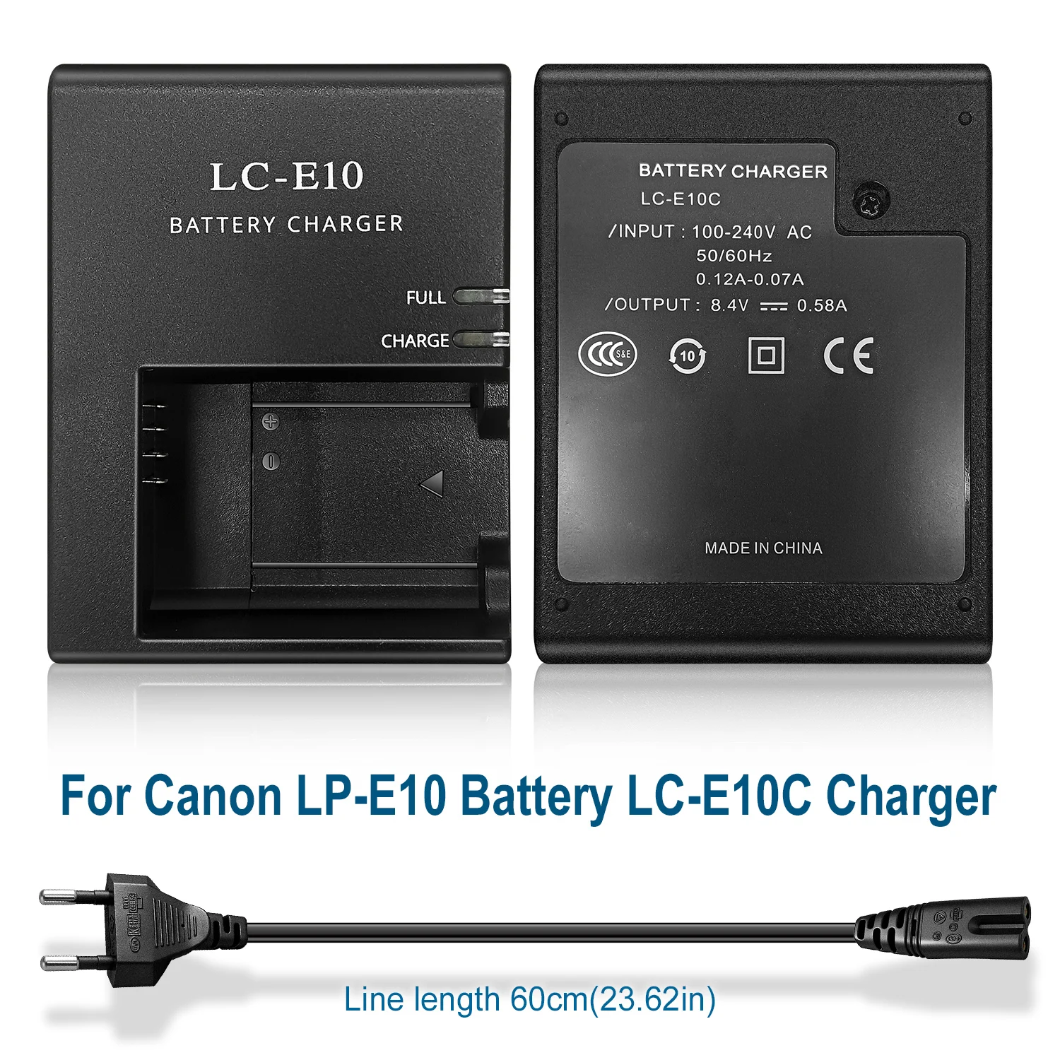 LC-E10 Akku-Ladegerät für Canon LP-E10 - Kompatibel mit EOS 2000D 4000D 1500D 1300D Kamera – Detail 1