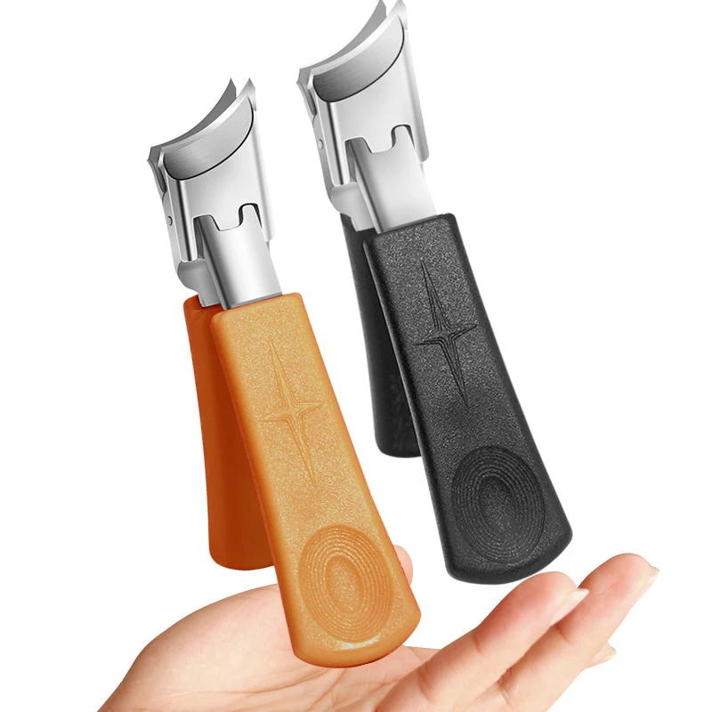 Cortauñas con apertura de mandíbula grande, cortador de uñas inclinado duro y grueso, herramientas de manicura de acero inoxidable, cortador de dedos, antisalpicaduras