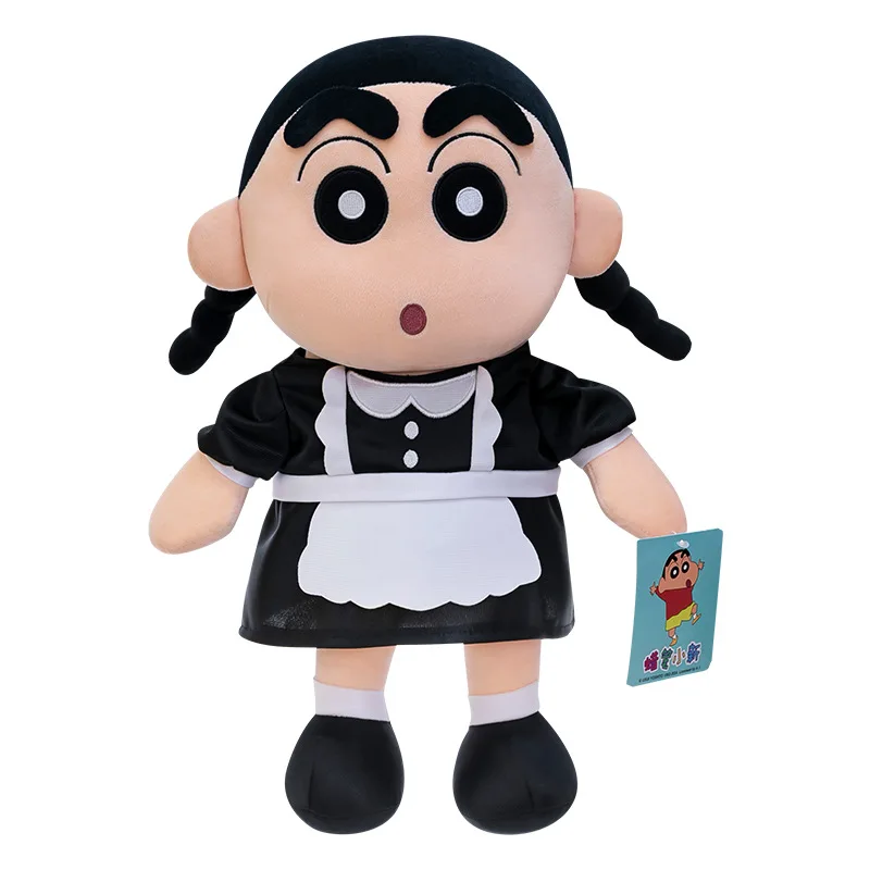 Kawaii Stuffed Doll Plush Toy Cute Crayon Shin Chan Maid Outfit Running Figure Kids Birthday Christmas Gift Plushie Pillow 120cm
