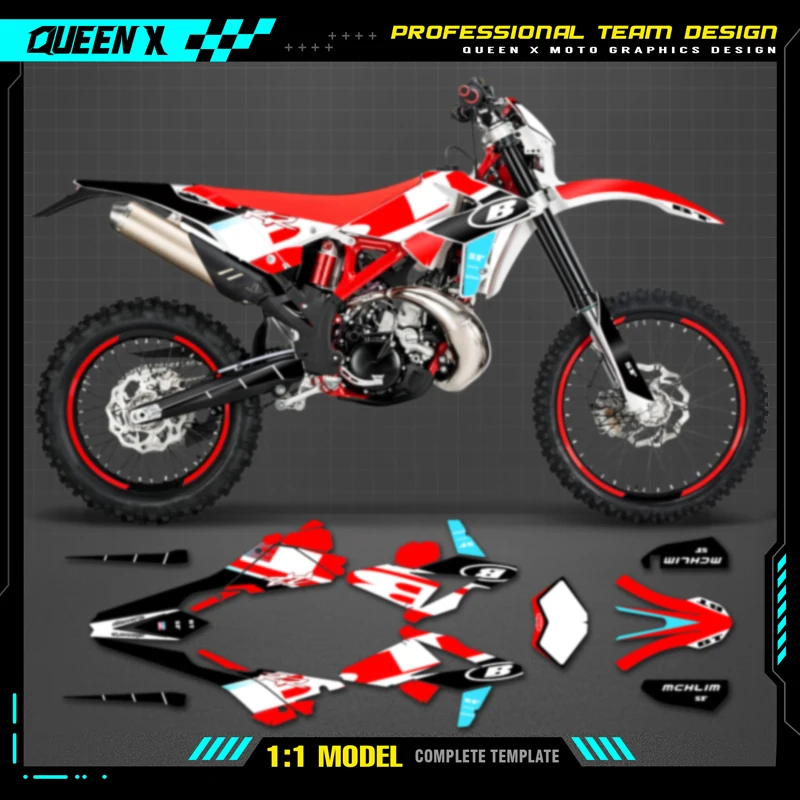 QUEEN X MOTO Motorcycle Team Graphics Decal & Sticker Kit For BETA RR 2018 2019  009