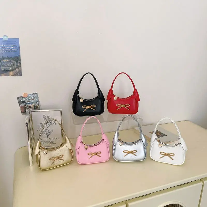 Internet Celebrities High Value Delicate Bow Dumpling Bag Little Girl Foreign Versatile Dopamine Color Scheme Mouth Red Envelope
