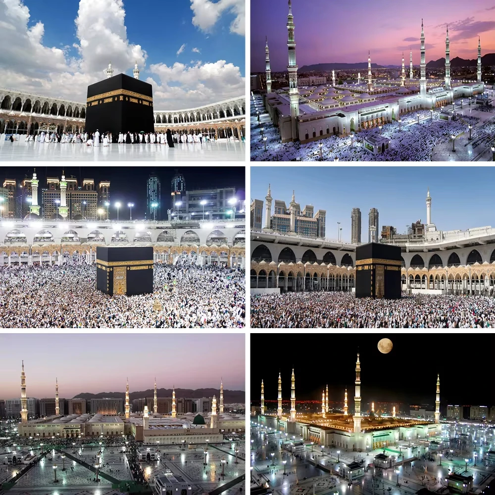 

500 1000 1200 2000pcs Jigsaw Puzzle Mecca Kaaba Holy City Muslim Mosque Night Scene Ramadan Islamic Art Challenging Brain Teaser